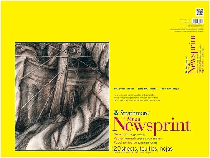 Strathmore 300 Series Newsprint Paper Pad, Tape Bound, 50 Sheets Art Paper by StrathmorePaper