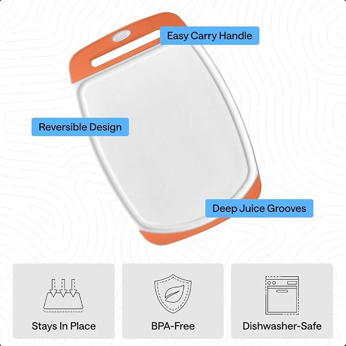 GORILLA GRIP BPA-Free Reversible Kitchen Cutting Board Set of 3 US Designed - Image 5