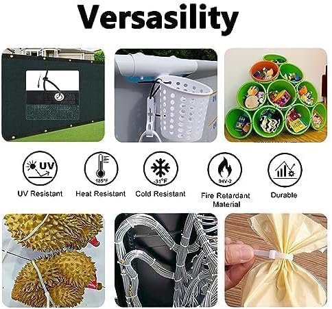 200lb Zip Ties Heavy Duty 18 Inch 70pcs, Large White Cable Tie, Thick Heat - Image 5