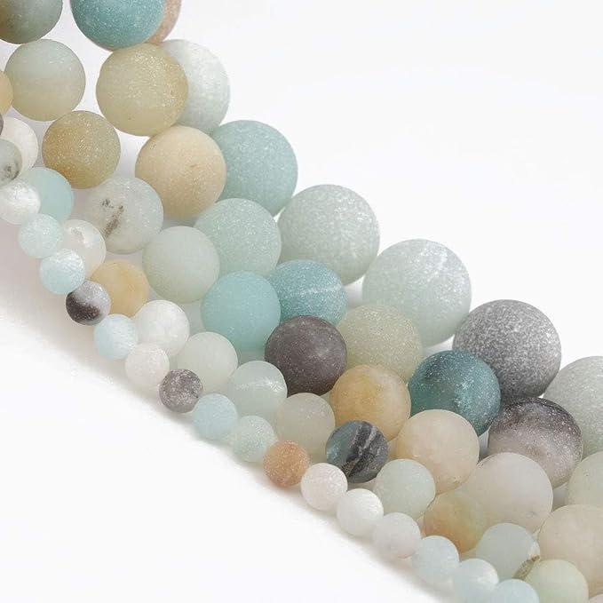 8mm Matte Amazonite Beads, 15-Inch Matte Round Loose Stone Beads - Image 6