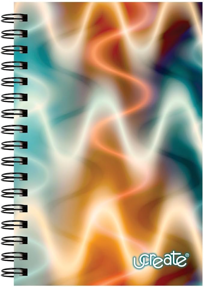 UCreate Fashion Poly Sketch Book, Neon Squiggles - Image 2