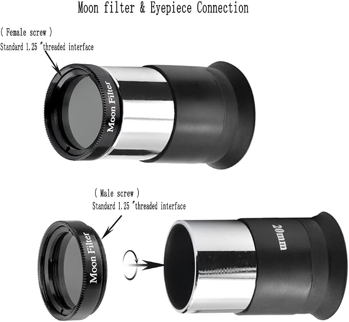 1.25 Inch Moon Filter Aluminum Frame Light Pollution Filter - Image 5