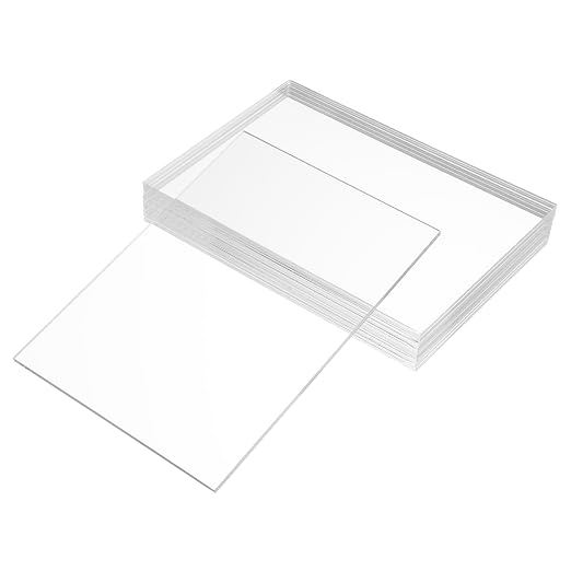 KAITELA Pack of 10 Clear Acrylic Sheet 5" x 7" Cast Plexiglass Panel 1/8" Thick by KAITELA