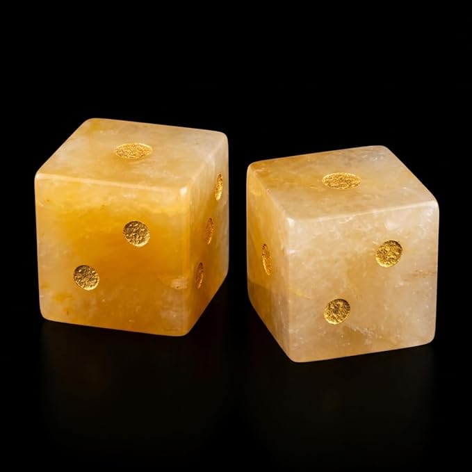 2PCS Crystal D6 Dice, 16mm Natural Gemstone Mahjong Dice Set Stone Dice - Image 4