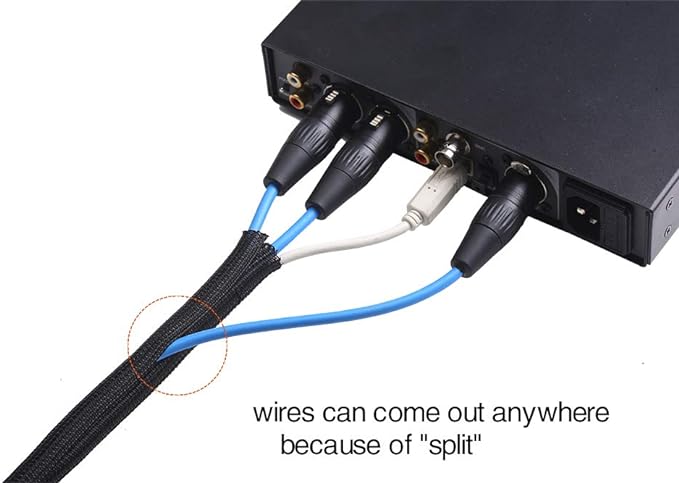 Alex Tech 10ft - 3/8 inch Cord Protector Wire Loom Tubing Cable Sleeve Split - Image 3