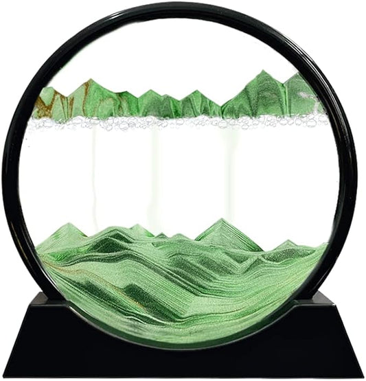 Aoderun Moving Sand Art Picture Round Glass 3D Deep Sea Sandscape in Motion by Aoderun