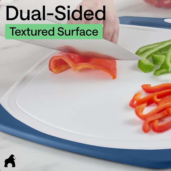 GORILLA GRIP BPA-Free Reversible Kitchen Cutting Board Set of 3, US Designed - Image 6