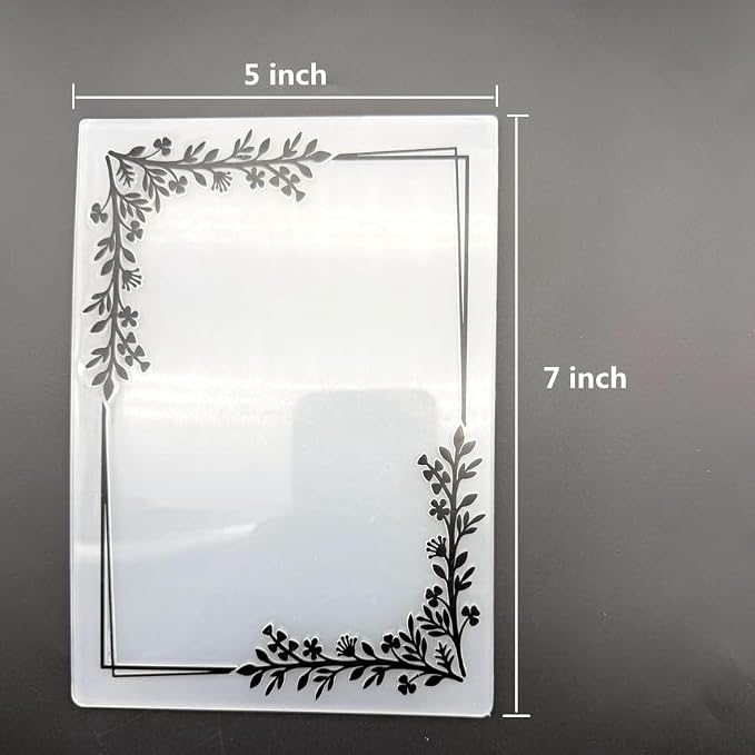 3D Plastic Embossing Folder TemplateFloral Vine Border Texture 5x7 Inch - Image 3