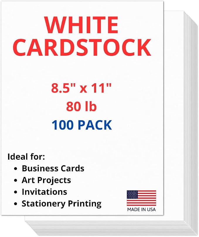 100 Sheets of Heavyweight White Cardstock by CraniumPress