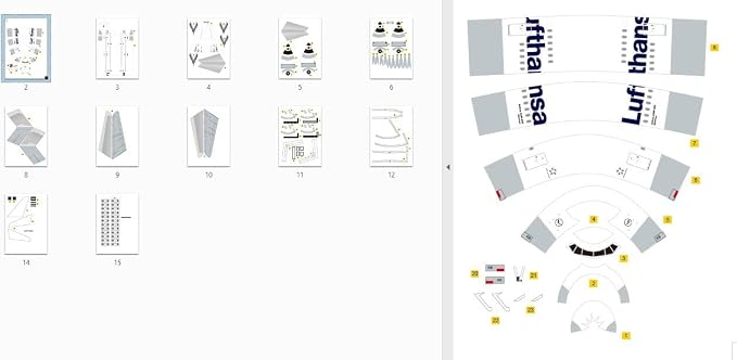1:100 Paper A380 German Lufthansa Airlines Airplane Model Simulation Aircraft - Image 3