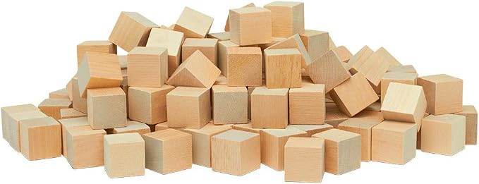 Wood Cubes 1-inch, Wood Blocks for Crafts, and Blank Wooden Dice, by Woodpeckers by Woodpeckers