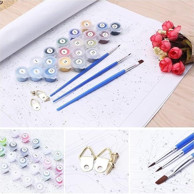 AREOPNMG Christmas Candles Paint by Numbers Kit - Image 6
