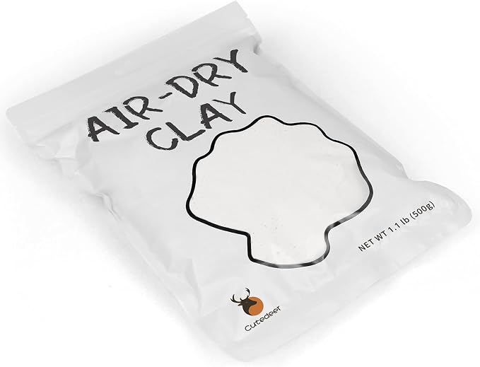 Cutedeer White Air Dry Clay, 1.1lb Foam Modeling Clay, Soft Squishy Molding - Image 6