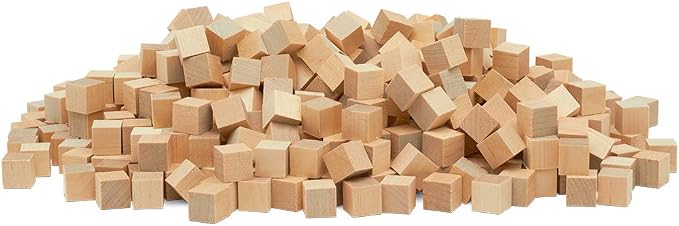DIY Wooden Cubes 3/8-inch, Unfinished Wood Blocks by Woodpeckers
