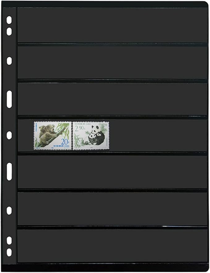 MUDOR 20 Sheets Stamp Pages for Collection Album Binder Book, 7 Pocket | 280 - Image 2