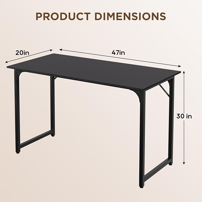 PayLessHere | 47 Inch Computer Desk | Black | Office Desk - Image 3
