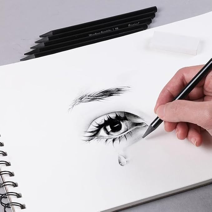 SIQITECHNO 6Pcs Woodless Graphite Pencils HB 2B 4B 6B 8B EE Drawing Sketching - Image 4
