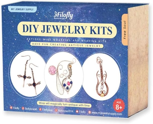Filofly DIY Jewelry Kit 003 Free Soul, Make Your Own Wire Wrapping and Weaving by FILOFLY