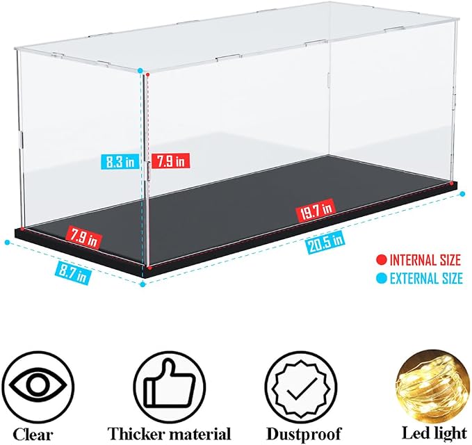Acrylic Display Case Box for 1/12 Scale Model Car, Dustproof Protective - Image 2
