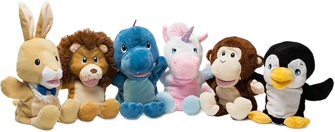 HollyHOME Hand Puppets Lion Plush Animal Zoo Animal Puppets 14 Inches Yellow - Image 7