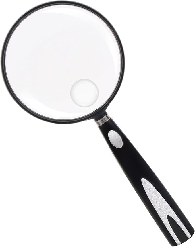 Feosky Handheld Reading Magnifier, 90mm Shatterproof Lens, Non-Slip Handle by Feosky
