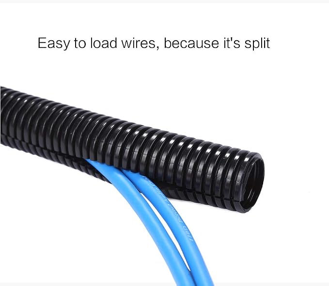 Alex Tech 10ft - 1/2 inch Split Wire Loom Tubing - Black - Image 5