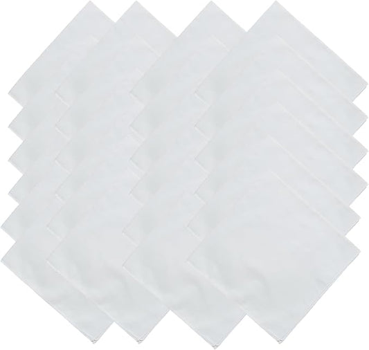 White Bandanas Women Men Large Cotton Tie Dye Party Supplies Plain Head Wrap by MLMOMVME