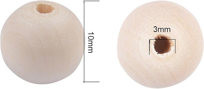 10mm Wooden Beads for Craft, Bead Garland, Farmhouse Decor - Image 2