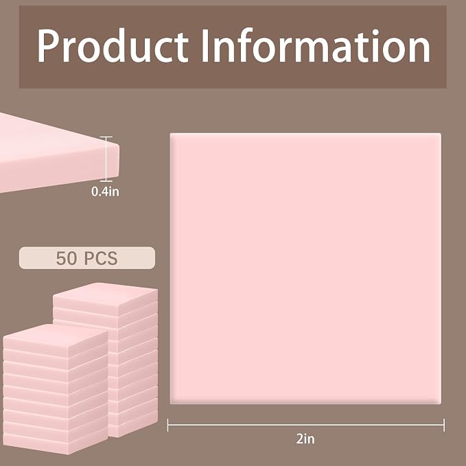 50Pcs Square Linoleum Blocks for Printmaking, 2x2in Premium Rubber Stamps - Image 2