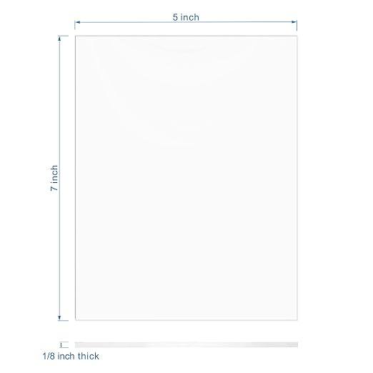 KAITELA Pack of 10 Clear Acrylic Sheet 5" x 7" Cast Plexiglass Panel 1/8" Thick - Image 3