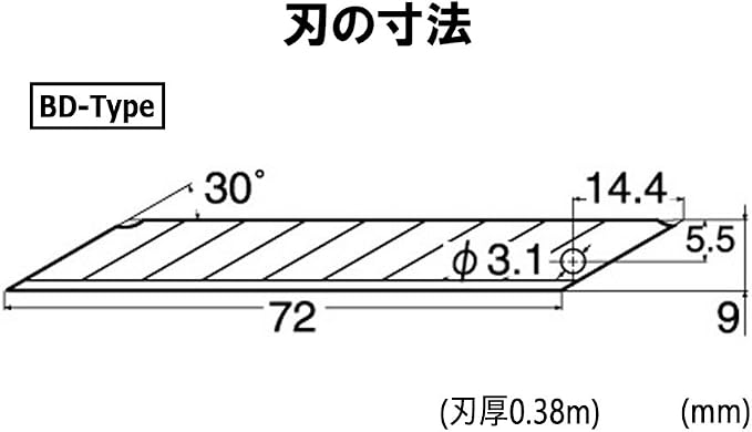NT Cutter 9mm Snap-Off Precision Blades, 30 Degree Blades, 50-Blade/Pack - Image 3