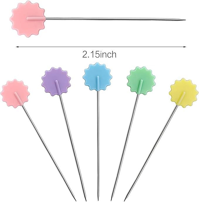 Elisel 200 pcs Multicolor Straight Pins Straight Quilting Pins Craft - Image 2