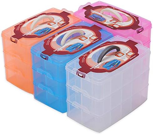Sooyee Craft Storage Organizer, Hot Wheels Case, Sewing Box, 3-Tier Plastic - Image 5