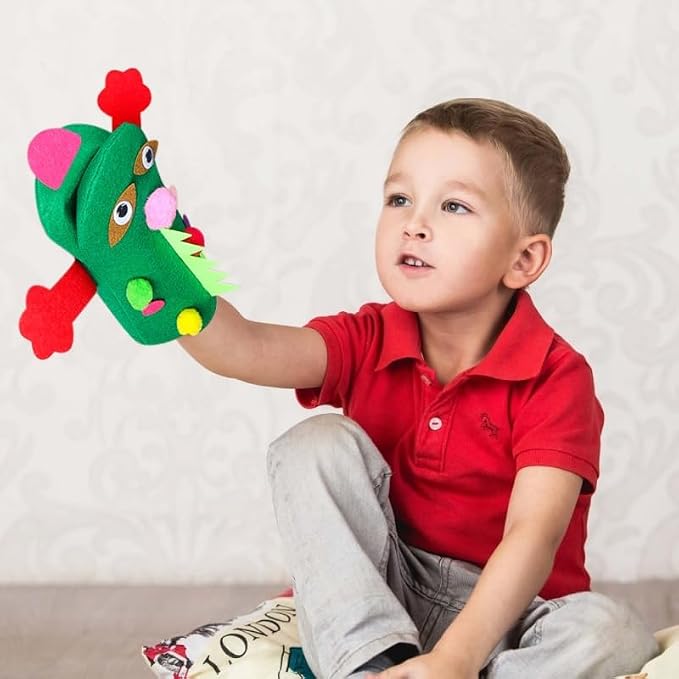 WATINC 12Pcs Hand Puppet Making Kit, Art Craft Felt Sock Puppet Toys, Creative - Image 7