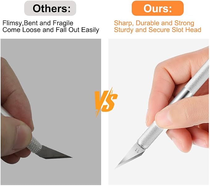 5PCS Craft Knife Hobby Knife Includes 50PCS Spare Exacto Knife Blades #11 - Image 3
