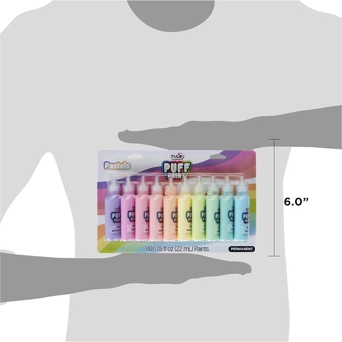 TULIP Puff Paint Pastel Colors 10-pack, Nontoxic & Waterproof Craft Paint - Image 4