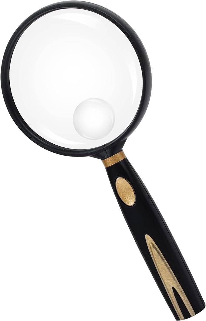 Feosky Handheld Reading Magnifier, 10X Magnifier, 75mm Shatterproof Lens by Feosky