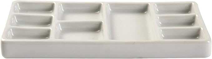 MEEDEN 9-Well News Ceramic Rectangle Artist Paint Palette - Image 6