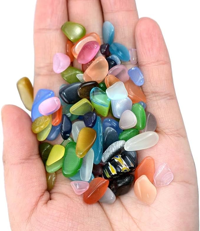 WAYBER Colorful Opal Pebbles, 2 Lbs/920g Decorative Crystal Stones Rocks Sea - Image 6