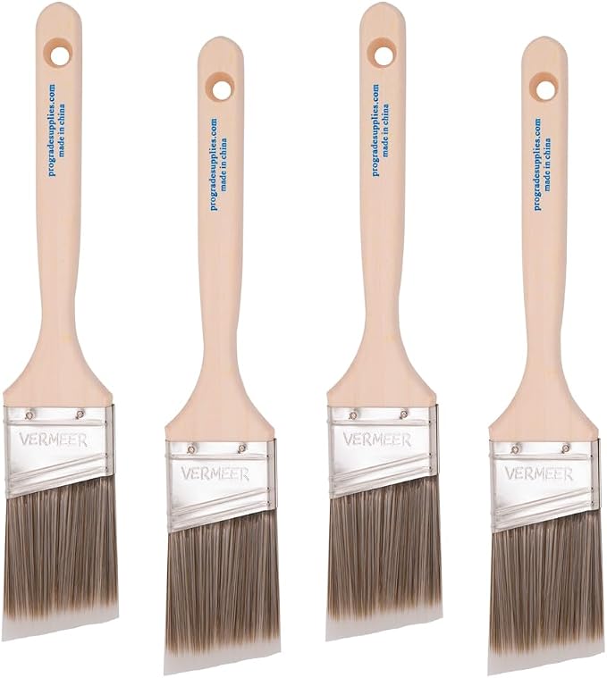 Vermeer Paint Brushes, 2 Inch Angled Paint Brush, Trim & Cut-in, 4 Pack | Sash by Vermeer