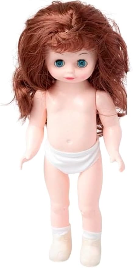 3 Auburn Brunette Full‑Body Dolls – Plastic Craft Doll Models, 13.5" | - Image 5