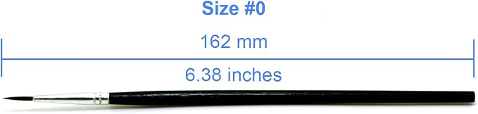50 Pcs Fine Detail Synthetic Paint Brush Set, Pointed Round Size #0 Medium | - Image 3