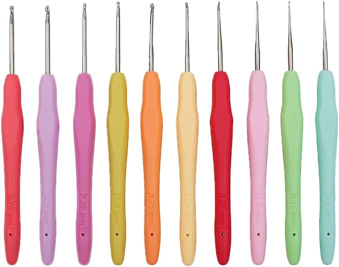 Yarniss 10 Size Small Crochet Hooks, Ergonomic Crochet Hooks by Yarniss