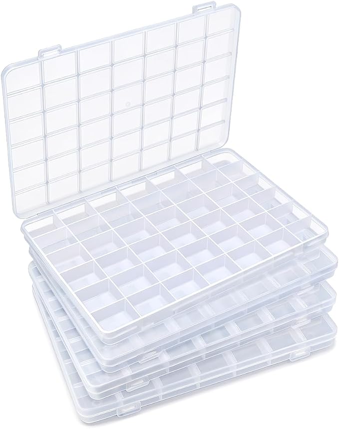 IOOLEEM 42 Grids Plastic Bead Organizer Box, Organizer Container Storage Box by IOOLEEM