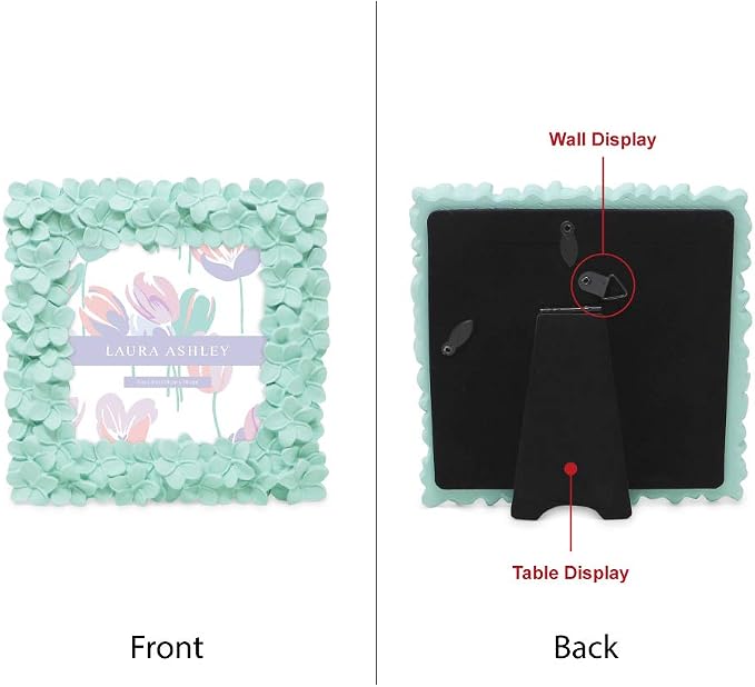 Laura Ashley 4x4 Flower Textured Hand-Crafted Resin Picture Frame - Image 2