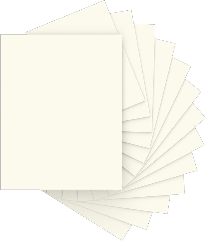 40 Sheets Cream Cardstock Paper 8.5 x 11, Ivory Cardstock Printer Paper 8.5x11 by Aidunmis