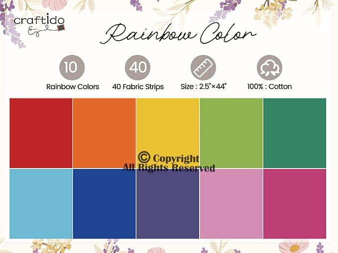 Craftido-20 Options-100% Cotton Jelly Roll Fabric Precut Strips - Image 4