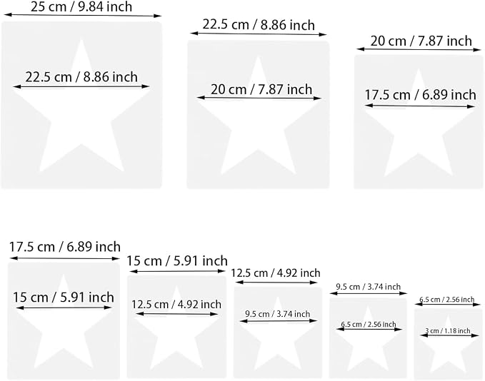 8 PCS Large Star Stencil, Star Stencils Different Sizes, Stars Template Stencil - Image 3