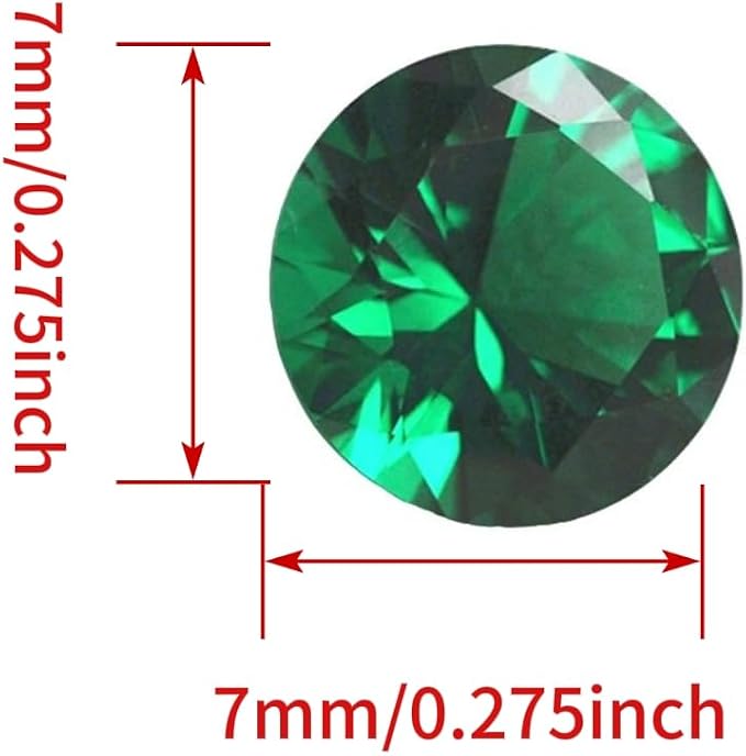 Emerald Green Color Cubic Zirconia Loose Beads Unset - Image 2