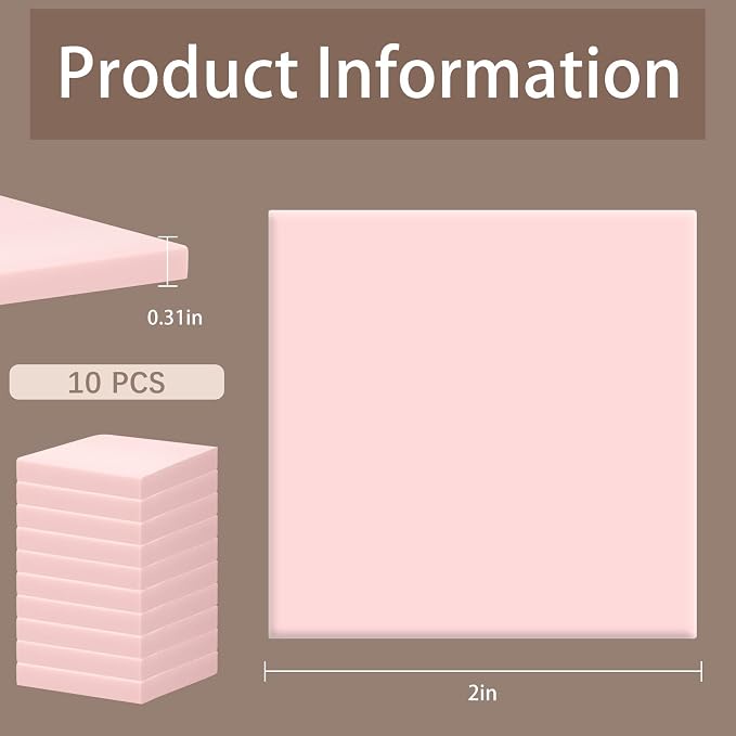10Pcs Square Linoleum Blocks for Printmaking, 2x2in Premium Rubber Stamps - Image 2